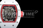 Richard Mille RM055 White Ceramic KVF Best Edition Skeleton Dial Red on White Rubber Strap MIYOTA8215 Super Clone Watch V3 - Image 4