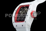 Richard Mille RM055 White Ceramic KVF Best Edition Skeleton Dial Red on White Rubber Strap MIYOTA8215 Super Clone Watch V3 - Image 6