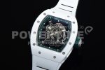 Richard Mille RM055 White Ceramic KVF Best Edition Skeleton Dial Green on White Rubber Strap MIYOTA8215 Super Clone Watch V3 - Image 3