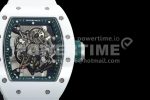 Richard Mille RM055 White Ceramic KVF Best Edition Skeleton Dial Green on White Rubber Strap MIYOTA8215 Super Clone Watch V3 - Image 4