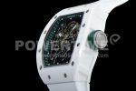 Richard Mille RM055 White Ceramic KVF Best Edition Skeleton Dial Green on White Rubber Strap MIYOTA8215 Super Clone Watch V3 - Image 6