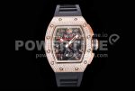 Richard Mille RM011 Le Mans Classic 2012 RG Black Skeleton Dial Full Pave Diamonds Bezel on Black Rubber Strap A7750 Super Clone Watch