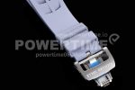 Richard Mille RM011 Real White Ceramic Chronograph KVF 1:1 Best Edition Crystal Skeleton Dial Blue on Gray Rubber Strap A7750 Super Clone Watch - Image 8