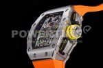 Richard Mille RM11-03 SS KVF 1:1 Best Edition Crystal Skeleton Dial on Orange Racing Rubber Strap A7750 Super Clone Watch - Image 6