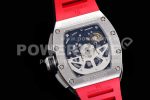 Richard Mille RM011 SS Chrono KVF 1:1 Best Edition Crystal Dial Black on Red Rubber Strap A7750 Super Clone Watch V3 - Image 7