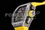 Richard Mille RM11-03 SS KVF 1:1 Best Edition Crystal Skeleton Dial on Yellow Racing Rubber Strap A7750 Super Clone Watch - Image 6