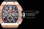 Richard Mille RM011 RG Chrono KVF 1:1 Best Edition Crystal Dial Black on Black Rubber Strap A7750 Super Clone Watch V3 - Image 4