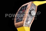 Richard Mille RM011 RG Chrono KVF 1:1 Best Edition Crystal Dial Black on Yellow Rubber Strap A7750 Super Clone Watch V3 - Image 6