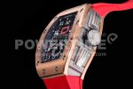 Richard Mille RM011 RG Chrono KVF 1:1 Best Edition Crystal Dial Black on Red Rubber Strap A7750 Super Clone Watch V3 - Image 6