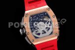 Richard Mille RM011 RG Chrono KVF 1:1 Best Edition Crystal Dial Black on Red Rubber Strap A7750 Super Clone Watch V3 - Image 7
