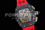 Richard Mille RM011 NTPT Chrono KVF 1:1 Best Edition Crystal Dial on Red Rubber Strap A7750 Super Clone Watch V2 - Image 2