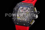 Richard Mille RM011 NTPT Chrono KVF 1:1 Best Edition Crystal Dial on Red Rubber Strap A7750 Super Clone Watch V2 - Image 3