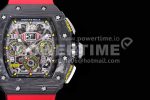 Richard Mille RM011 NTPT Chrono KVF 1:1 Best Edition Crystal Dial on Red Rubber Strap A7750 Super Clone Watch V2 - Image 4