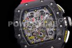 Richard Mille RM011 NTPT Chrono KVF 1:1 Best Edition Crystal Dial on Red Rubber Strap A7750 Super Clone Watch V2 - Image 5