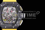 Richard Mille RM011 NTPT Chrono KVF 1:1 Best Edition Crystal Dial on Yellow Rubber Strap A7750 Super Clone Watch V2 - Image 4