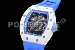 Richard Mille RM055 Real White Ceramic Case KVF Best Edition Blue Inner Bezel Skeleton Dial Blue on Blue Rubber Strap MIYOTA8215 Super Clone Watch V2 - Image 3