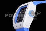 Richard Mille RM055 Real White Ceramic Case KVF Best Edition Blue Inner Bezel Skeleton Dial Blue on Blue Rubber Strap MIYOTA8215 Super Clone Watch V2 - Image 6