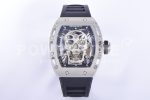 Richard Mille RM052 Skull Titanium Real Tourbillon JBF 1:1 Best Edition Skull Dial on Black Rubber Strap Super Clone Watch
