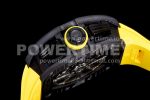Richard Mille RM011 NTPT Carbon Chrono KVF 1:1 Best Edition Crystal Skeleton Dial Yellow Inner Bezel on Yellow Rubber Strap A7750 Super Clone Watch - Image 7