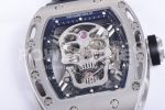Richard Mille RM052 Skull Titanium Real Tourbillon JBF 1:1 Best Edition Skull Dial on Black Rubber Strap Super Clone Watch - Image 5