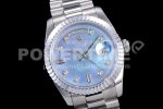 Rolex Day Date 36 128239 EWF 1:1 Best Edition 904L Steel Blue Dial Diamonds Markers on Bracelet A2836 Super Clone Watch - Image 2