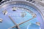 Rolex Day Date 36 128239 EWF 1:1 Best Edition 904L Steel Blue Dial Diamonds Markers on Bracelet A2836 Super Clone Watch - Image 7