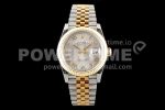 Rolex DateJust 36 SS/YG 126233 EWF Gold Wrapped 904L Steel Silver Dial Roman Markers on Jubilee Bracelet SA3235 Super Clone Watch