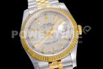 Rolex DateJust 36 SS/YG 126233 JDF Gold Wrapped 904L Steel Silver Dial Stick Markers on Jubilee Bracelet Super Clone Watch V2 - Image 9