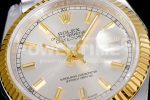 Rolex DateJust 36 SS/YG 126233 JDF Gold Wrapped 904L Steel Silver Dial Stick Markers on Jubilee Bracelet Super Clone Watch V2 - Image 6