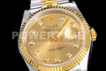 Rolex DateJust 36 SS/YG 126233 JDF Gold Wrapped 904L Steel YG Dial Diamonds Markers on Jubilee Bracelet Super Clone Watch V2 - Image 4