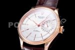 Rolex Cellini Date 50515 TWF RG White Dial Sticks Markers on Brown Leather Strap A3165 Super Clone Watch - Image 3