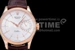 Rolex Cellini Date 50515 TWF RG White Dial Sticks Markers on Brown Leather Strap A3165 Super Clone Watch - Image 2