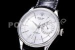 Rolex Cellini Date 50519 SS EWF Best Edition White Dial on Black Leather Strap A3165 Super Clone Watch - Image 3