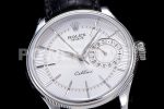 Rolex Cellini Date 50519 SS EWF Best Edition White Dial on Black Leather Strap A3165 Super Clone Watch - Image 5