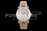 Rolex DateJust 36 SS/YG 126233 EWF Gold Wrapped 904L Steel White Dial Diamonds Markers on Jubilee Bracelet SA3235 Super Clone Watch