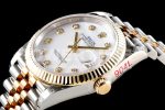 Rolex DateJust 36 SS/YG 126233 EWF Gold Wrapped 904L Steel White Dial Diamonds Markers on Jubilee Bracelet SA3235 Super Clone Watch - Image 6