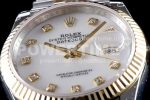 Rolex DateJust 36 SS/YG 126233 EWF Gold Wrapped 904L Steel White Dial Diamonds Markers on Jubilee Bracelet SA3235 Super Clone Watch - Image 4