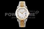 Rolex DateJust 36 SS/YG 126233 EWF Gold Wrapped 904L Steel White Dial Roman Markers on Jubilee Bracelet SA3235 Super Clone Watch