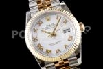 Rolex DateJust 36 SS/YG 126233 EWF Gold Wrapped 904L Steel White Dial Roman Markers on Jubilee Bracelet SA3235 Super Clone Watch - Image 2