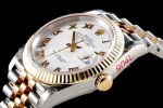 Rolex DateJust 36 SS/YG 126233 EWF Gold Wrapped 904L Steel White Dial Roman Markers on Jubilee Bracelet SA3235 Super Clone Watch - Image 6