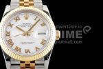 Rolex DateJust 36 SS/YG 126233 EWF Gold Wrapped 904L Steel White Dial Roman Markers on Jubilee Bracelet SA3235 Super Clone Watch - Image 3