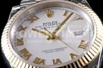 Rolex DateJust 36 SS/YG 126233 EWF Gold Wrapped 904L Steel White Dial Roman Markers on Jubilee Bracelet SA3235 Super Clone Watch - Image 4