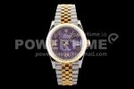 Rolex DateJust 36 SS/YG 126233 EWF Gold Wrapped 904L Steel Purple Dial Diamond Roman Markers on Jubilee Bracelet SA3235 Super Clone Watch