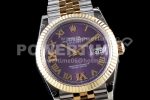 Rolex DateJust 36 SS/YG 126233 EWF Gold Wrapped 904L Steel Purple Dial Diamond Roman Markers on Jubilee Bracelet SA3235 Super Clone Watch - Image 2