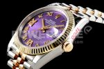 Rolex DateJust 36 SS/YG 126233 EWF Gold Wrapped 904L Steel Purple Dial Diamond Roman Markers on Jubilee Bracelet SA3235 Super Clone Watch - Image 6