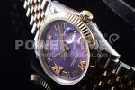 Rolex DateJust 36 SS/YG 126233 EWF Gold Wrapped 904L Steel Purple Dial Diamond Roman Markers on Jubilee Bracelet SA3235 Super Clone Watch - Image 7