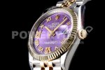 Rolex DateJust 36 SS/YG 126233 EWF Gold Wrapped 904L Steel Purple Dial Diamond Roman Markers on Jubilee Bracelet SA3235 Super Clone Watch - Image 5