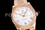 Rolex Day Date 40 RG 904L Steel JDF 1:1 Best Edition White Roman Dial on RG Bracelet A2836 Super Clone Watch - Image 2