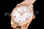 Rolex Day Date 40 RG 904L Steel JDF 1:1 Best Edition White Roman Dial on RG Bracelet A2836 Super Clone Watch - Image 3