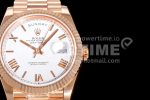 Rolex Day Date 40 RG 904L Steel JDF 1:1 Best Edition White Roman Dial on RG Bracelet A2836 Super Clone Watch - Image 4